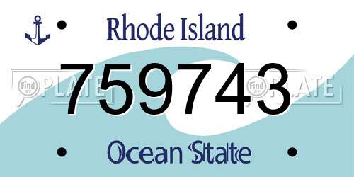 759743 Rhode Island License Plate