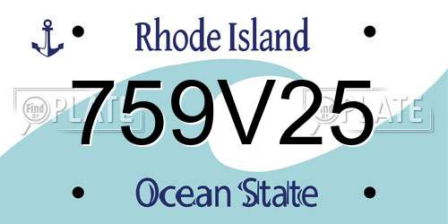 759V25 Rhode Island License Plate
