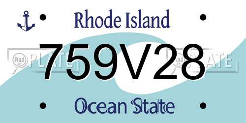 759V28 Rhode Island License Plate