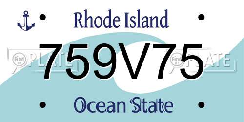759V75 Rhode Island License Plate