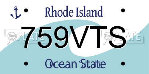 759VTS Rhode Island License Plate