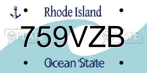759VZB Rhode Island License Plate