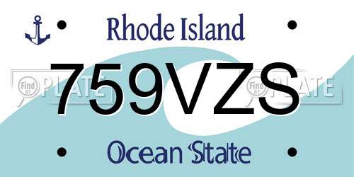 759VZS Rhode Island License Plate