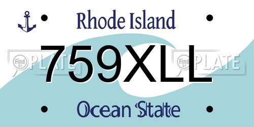 759XLL Rhode Island License Plate