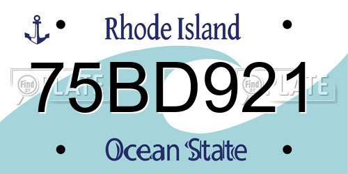 75BD921 Rhode Island License Plate