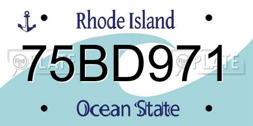 75BD971 Rhode Island License Plate