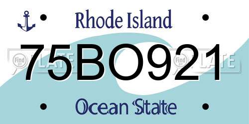 75BO921 Rhode Island License Plate