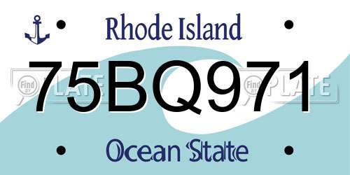 75BQ971 Rhode Island License Plate