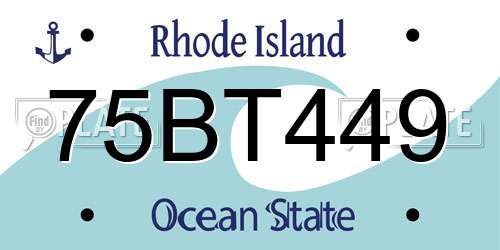 75BT449 Rhode Island License Plate