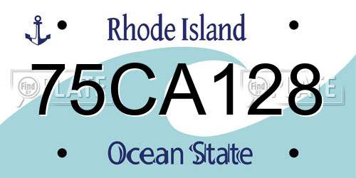 75CA128 Rhode Island License Plate
