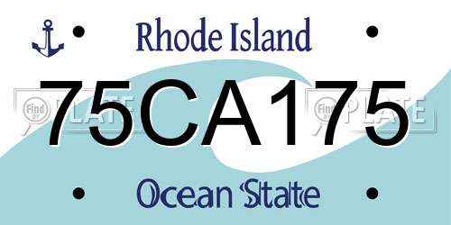 75CA175 Rhode Island License Plate