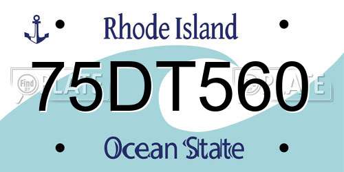 75DT560 Rhode Island License Plate