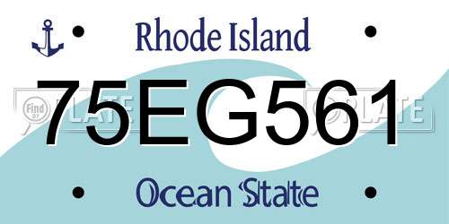 75EG561 Rhode Island License Plate