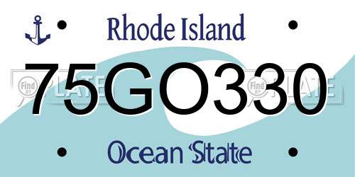 75GO330 Rhode Island License Plate