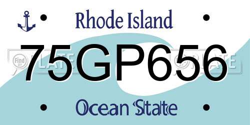 75GP656 Rhode Island License Plate
