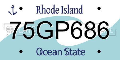 75GP686 Rhode Island License Plate