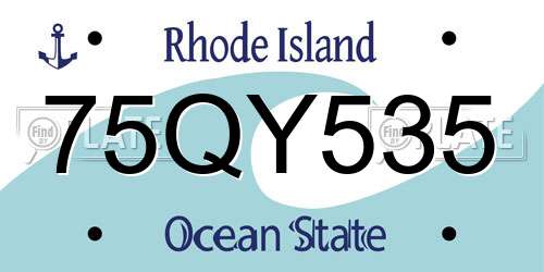 75QY535 Rhode Island License Plate