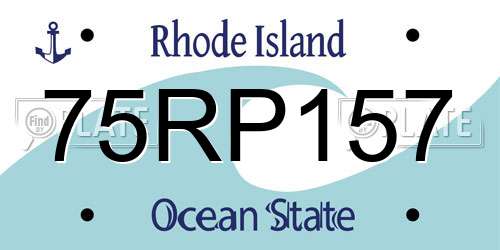 75RP157 Rhode Island License Plate