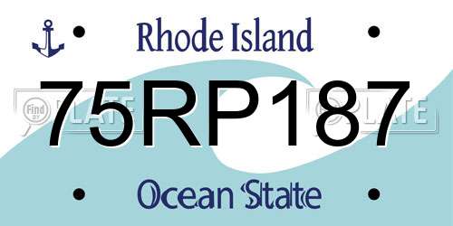 75RP187 Rhode Island License Plate