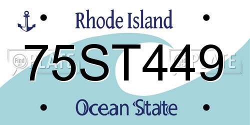 75ST449 Rhode Island License Plate