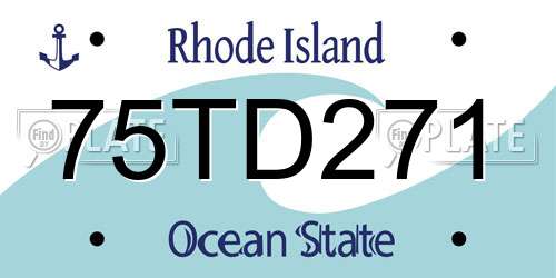 75TD271 Rhode Island License Plate