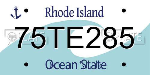 75TE285 Rhode Island License Plate