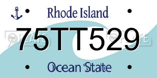 75TT529 Rhode Island License Plate