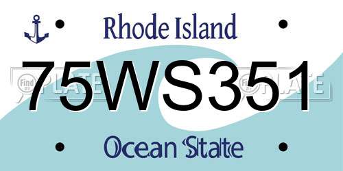 75WS351 Rhode Island License Plate