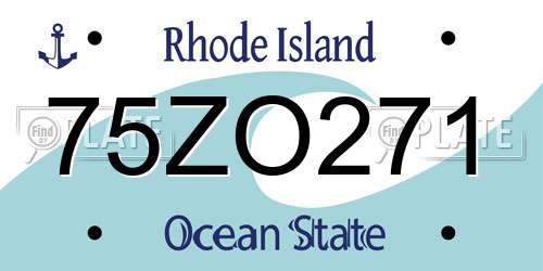 75ZO271 Rhode Island License Plate