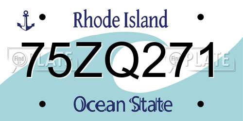 75ZQ271 Rhode Island License Plate