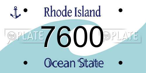 7600 Rhode Island License Plate