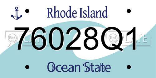 76028Q1 Rhode Island License Plate