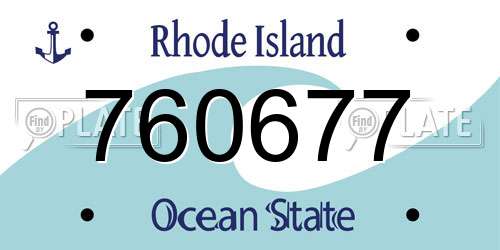 760677 Rhode Island License Plate