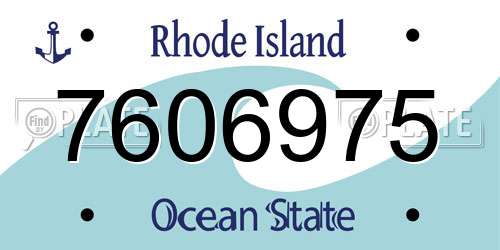 7606975 Rhode Island License Plate
