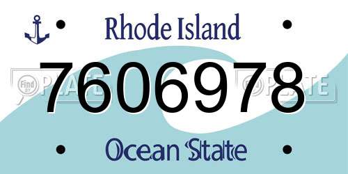 7606978 Rhode Island License Plate