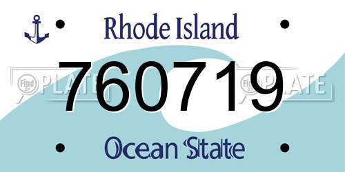 760719 Rhode Island License Plate