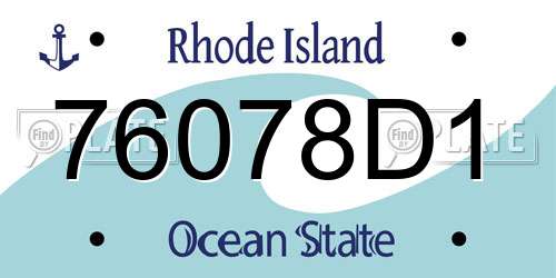 76078D1 Rhode Island License Plate