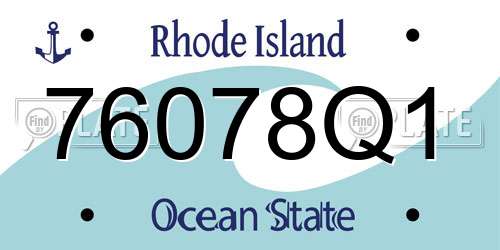 76078Q1 Rhode Island License Plate