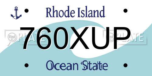 760XUP Rhode Island License Plate
