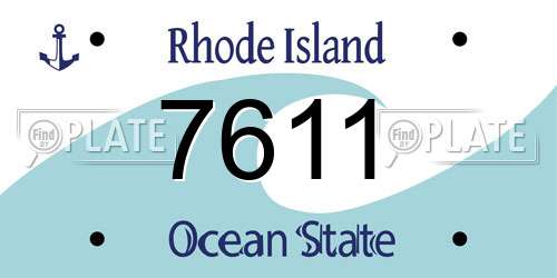 7611 Rhode Island License Plate