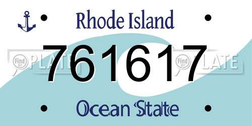 761617 Rhode Island License Plate