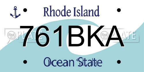 761BKA Rhode Island License Plate