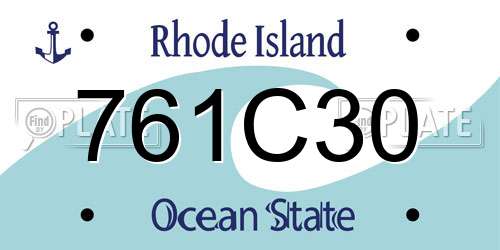 761C30 Rhode Island License Plate