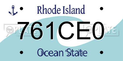 761CE0 Rhode Island License Plate