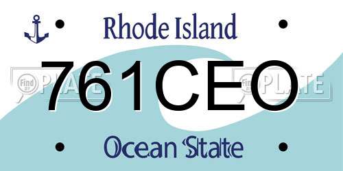 761CEO Rhode Island License Plate