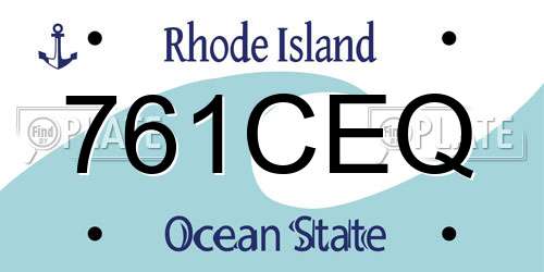 761CEQ Rhode Island License Plate