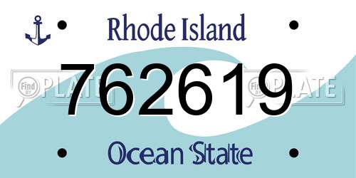 762619 Rhode Island License Plate