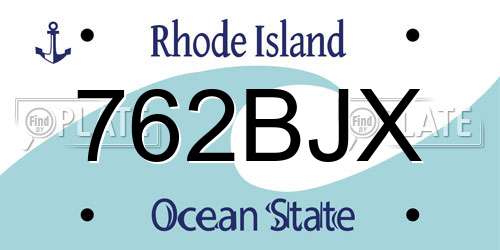 762BJX Rhode Island License Plate