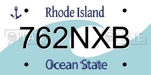 762NXB Rhode Island License Plate