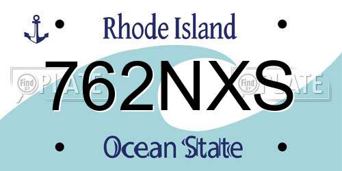 762NXS Rhode Island License Plate